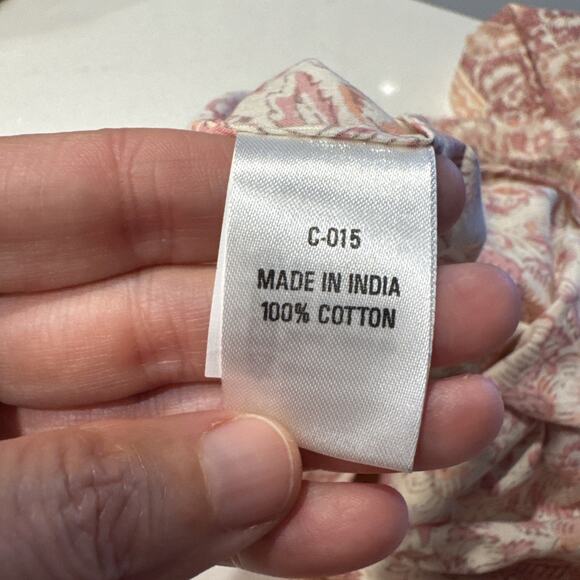 Anokhi Floral Print Pajama Set Women’s Size Small Lounge Set Tank Cropped Pants - Picture 11 of 12